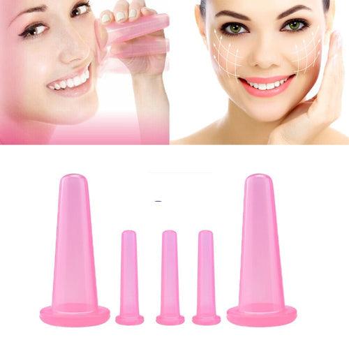 Copos de Silicone Sucção Facial Pele Rejuvenescida - 5Pçs